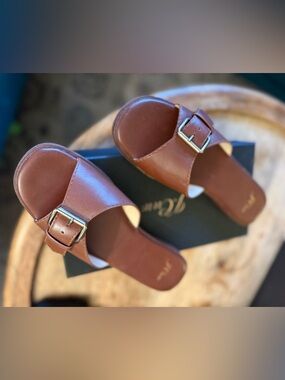 Excellent condition J. Crew leather slides. Includes original box!